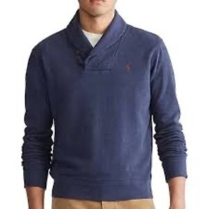 Polo Ralph Lauren Navy Jersey Shawl-Collar Sweater